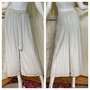 Design Lab White Black Pinstripe Wide Leg Pants